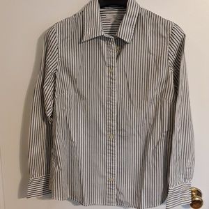 Black and white striped button down